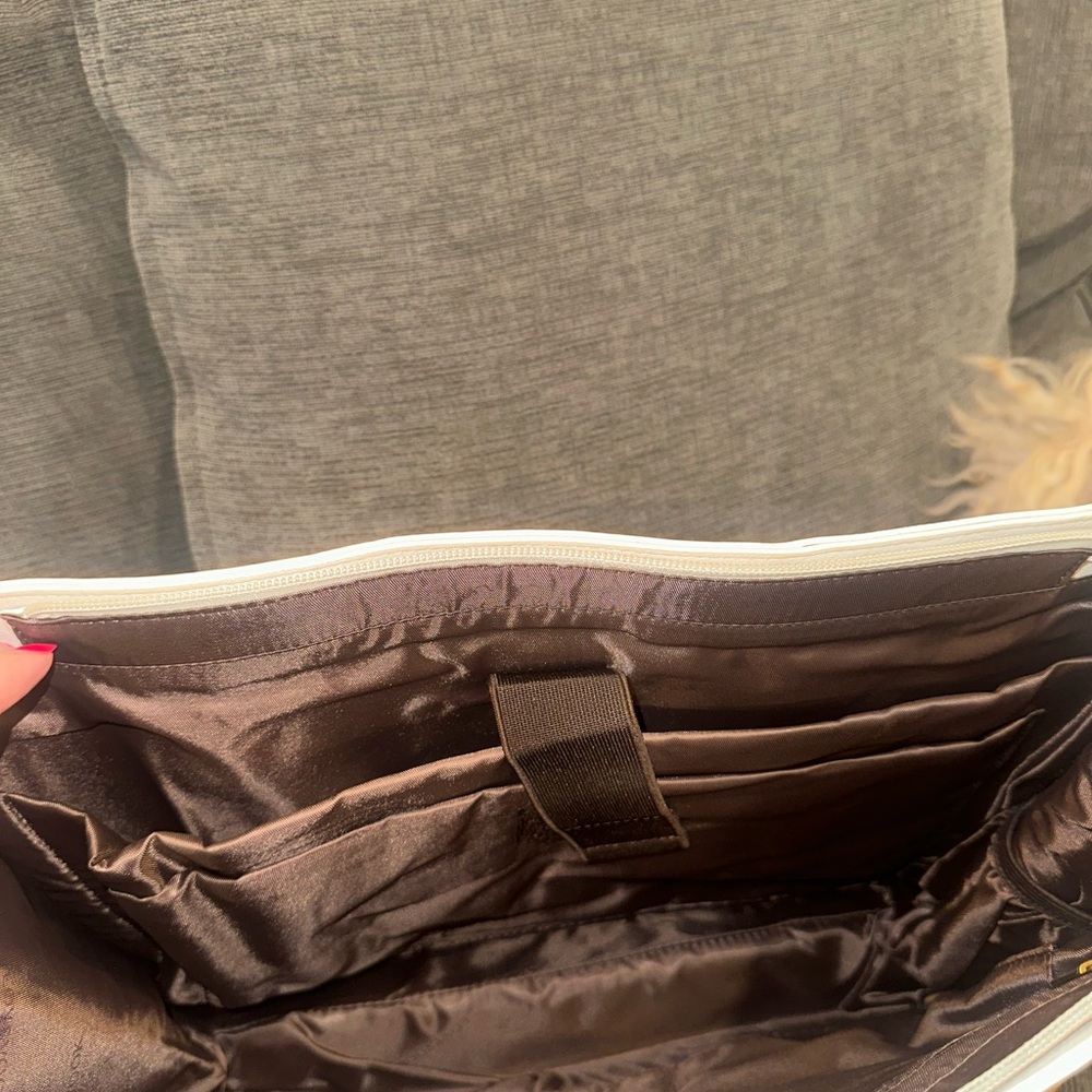Black and Brown Laptop Bag with Detachable Strap - Picture 6 of 10